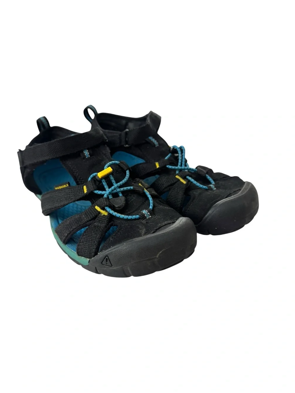 Keen Black and Teal Men's Closed-Toe Sport Sandals